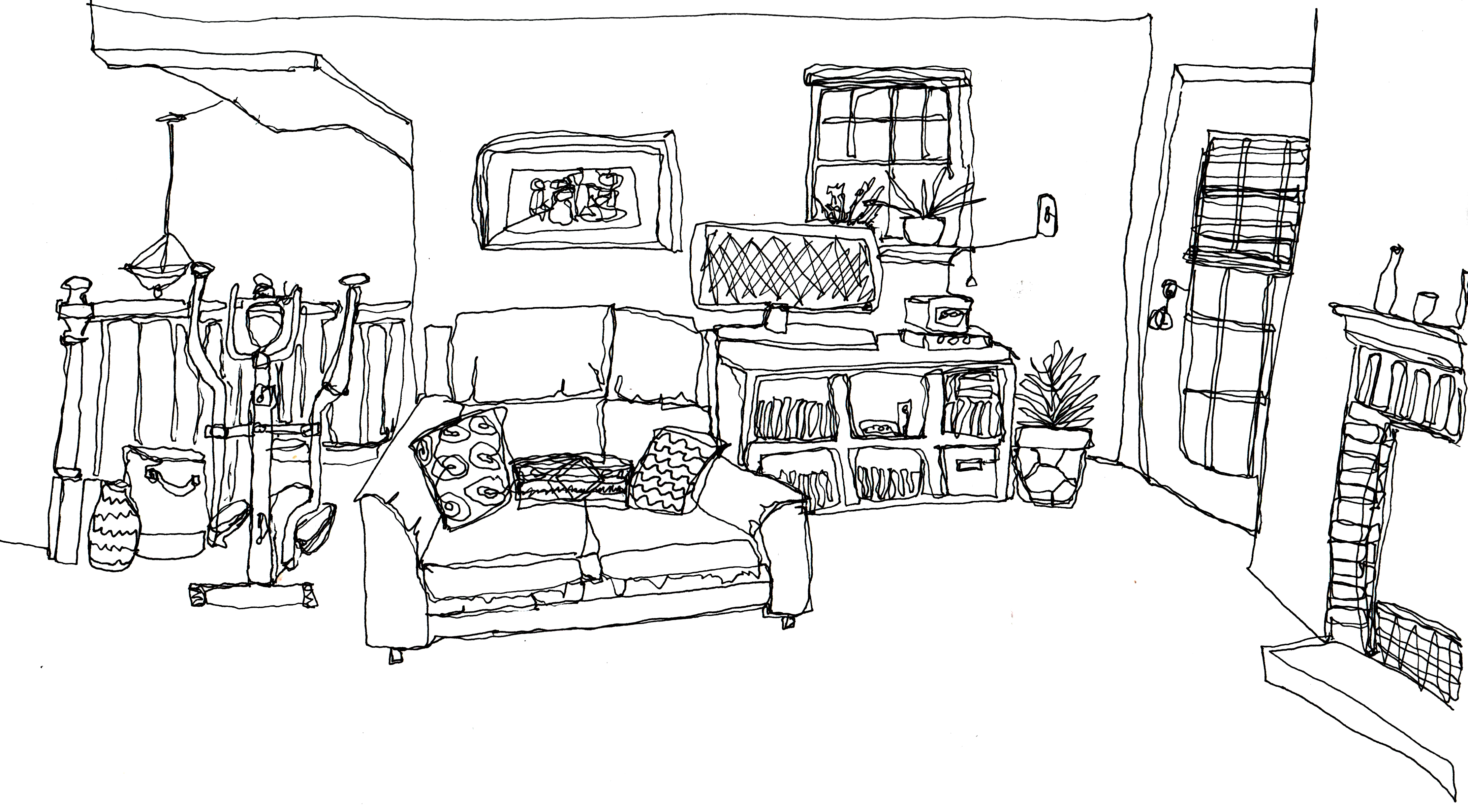 continuous line living room2